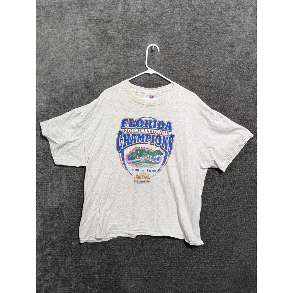 Florida Gators 2006 National Champions T-Shirt Heather Gray XL Vintage Style